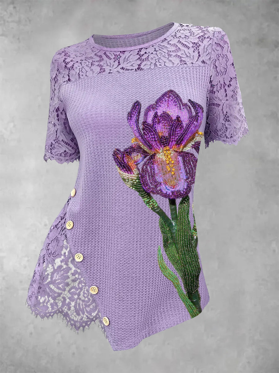 Women's Alzheimer's Lace Floral Top