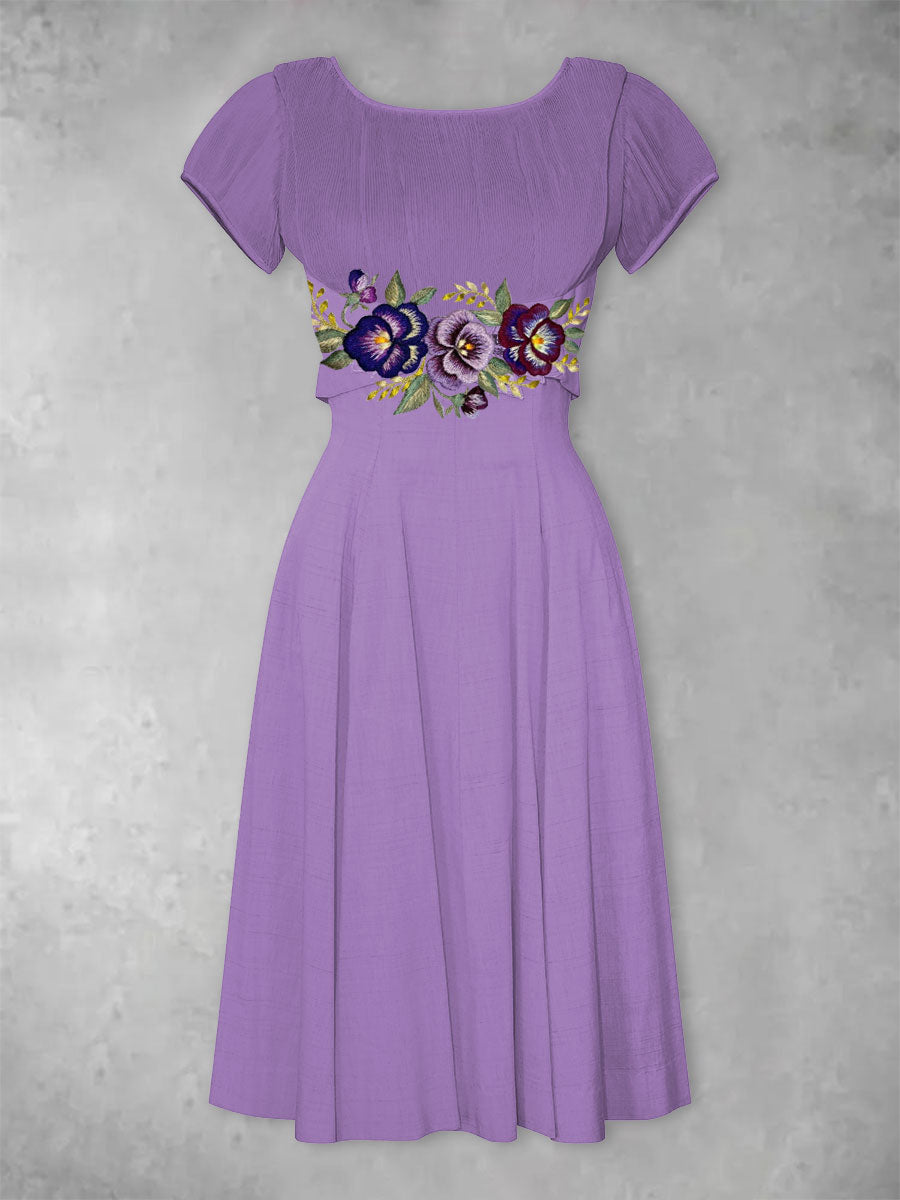 Women's Alzheimer's purple lace floral dress
