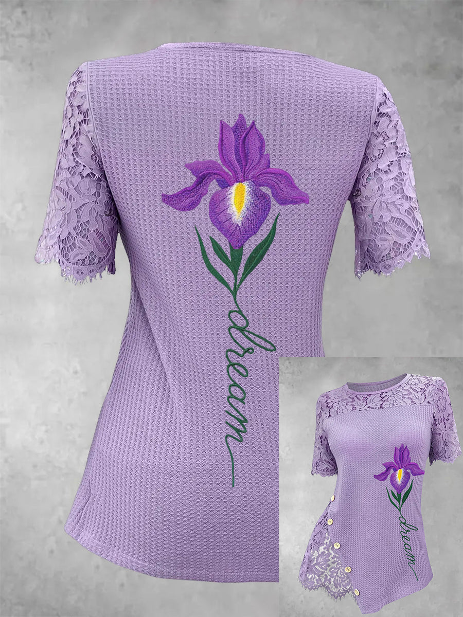 Women's Alzheimer's Purple Dream Floral Top