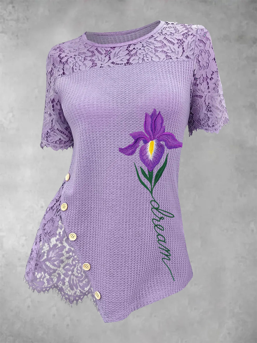 Women's Alzheimer's Purple Dream Floral Top