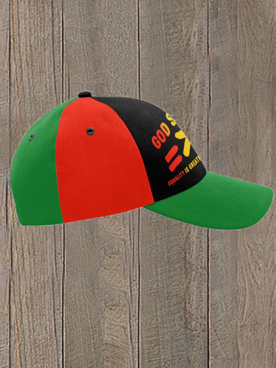 Unisex Juneteenth Equality Is Greater Than Division Print Hat