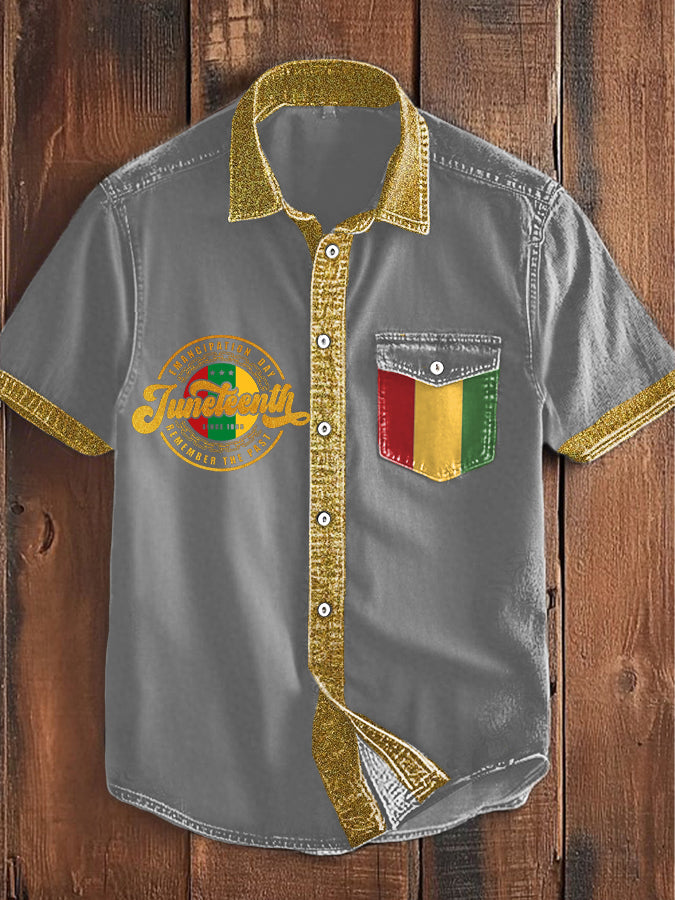 Men's Black History Juneteeth 1865 Printed Shirt