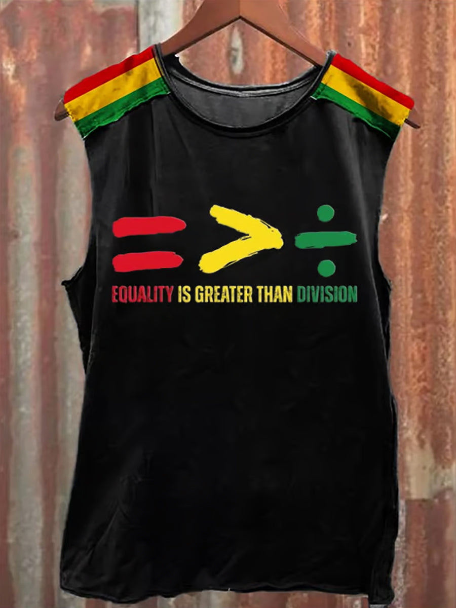 Men's Juneteenth 1865 Equality Is Greater Than Division Ptinted Racket Vest