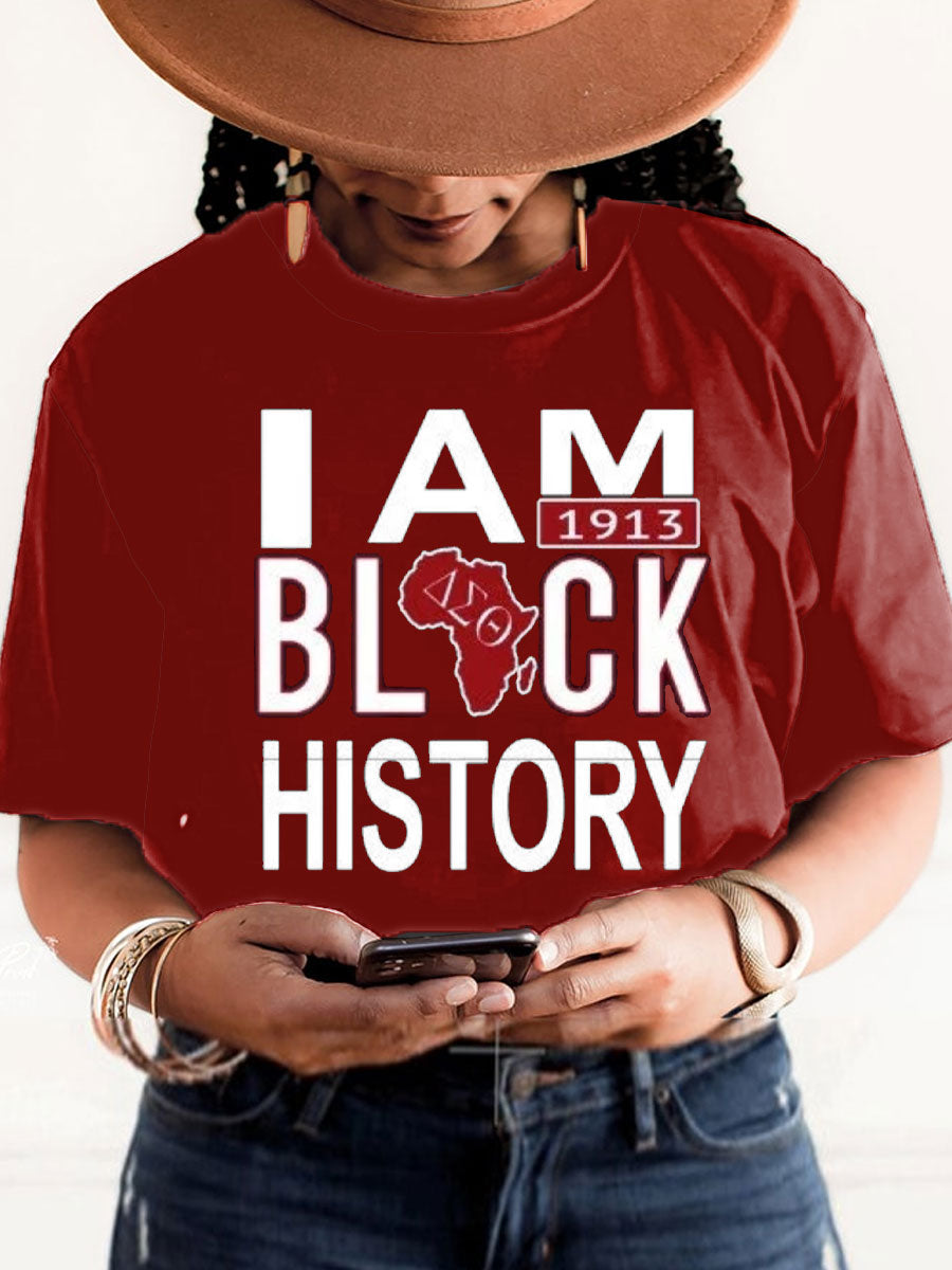 Women's Black History Delta Sigma Theta 1913 Printed T-shirt
