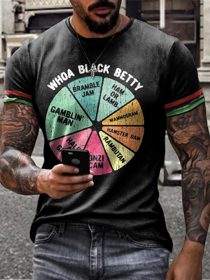 Men's Juneteeth Black Betty History Printed T-shirt