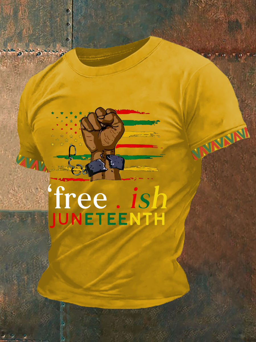 Men's Free-ish Juneteenth 1865 Print Casual Tee