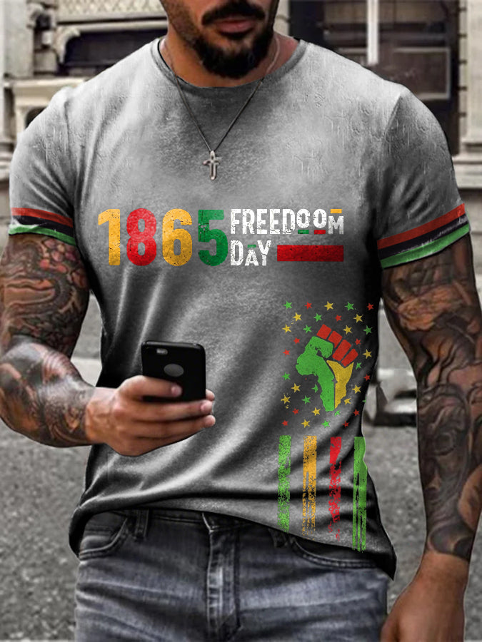 Men's Juneteeth Black History Printed T-shirt
