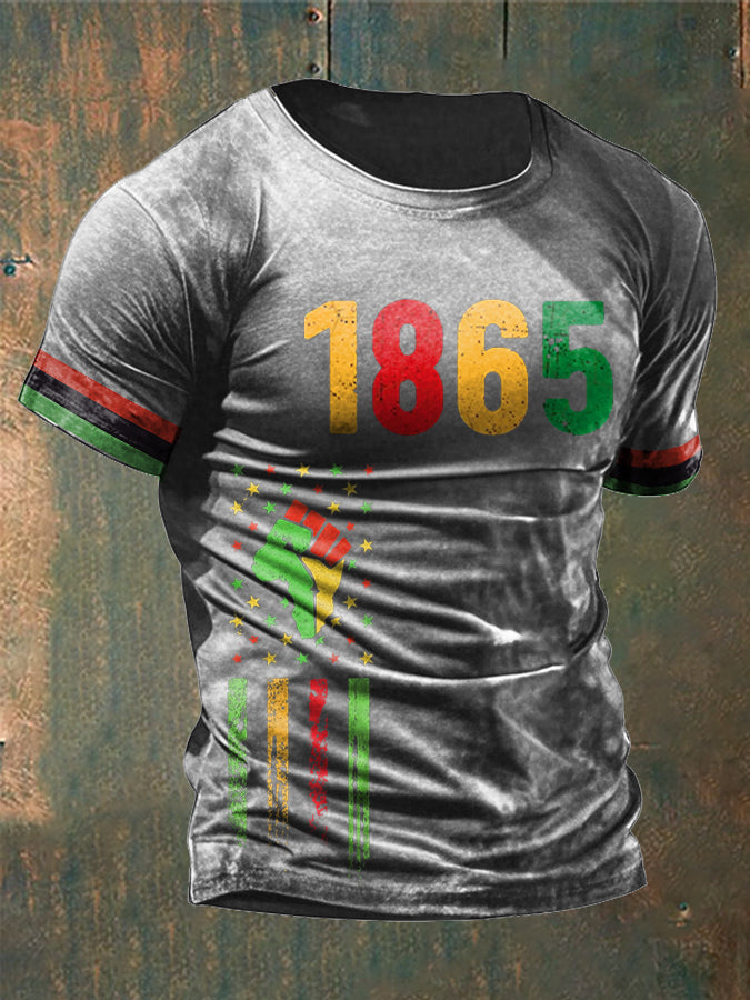Men's Juneteeth Black History Printed T-shirt