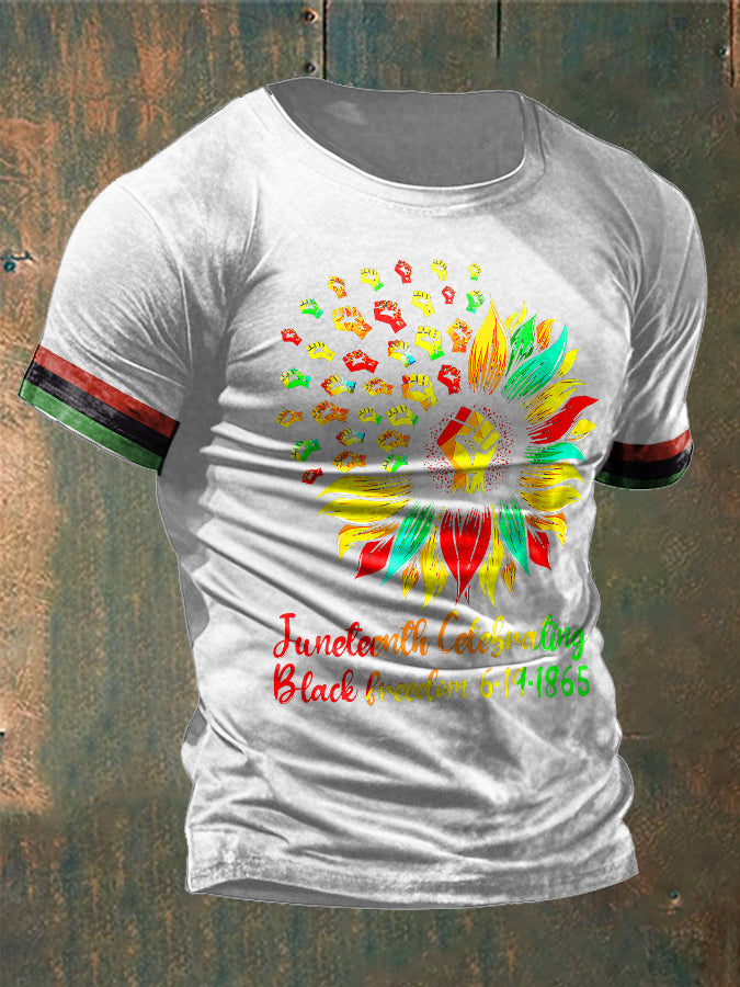 Men's Juneteeth Black History Printed T-shirt