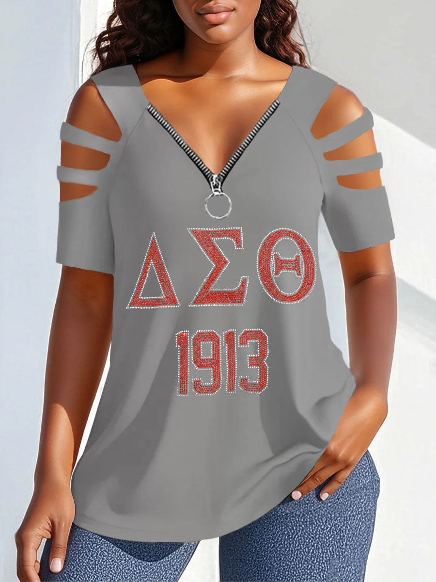 Women's Black History Delta Sigma Theta 1913 Printed Top