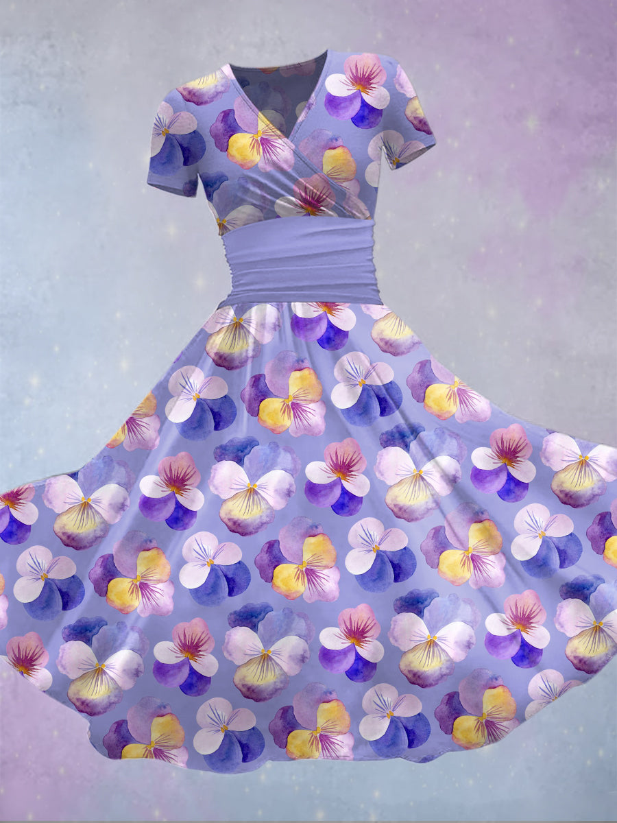 Women's Alzheimer's Disease Floral Short Sleeve Dress