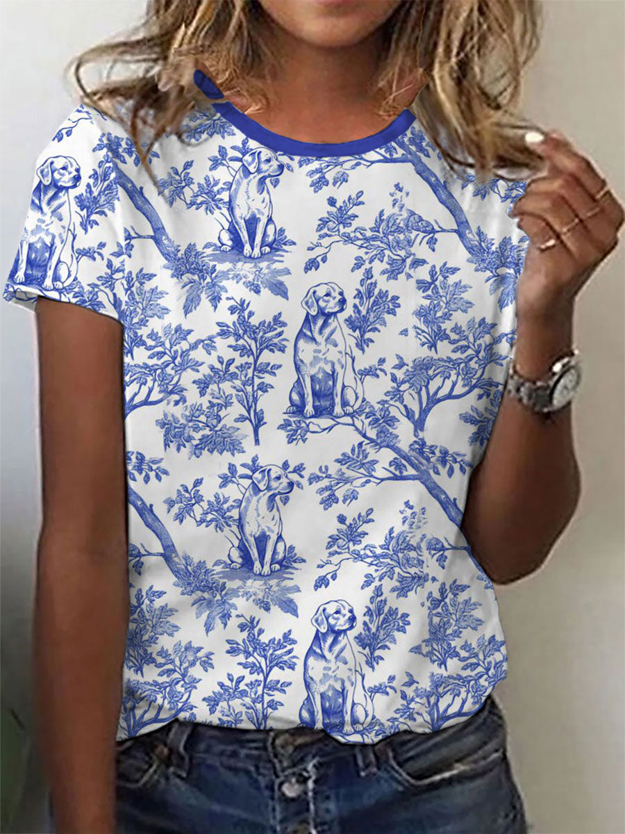 Women's Labrador Retriever Printed Casual T-Shirt
