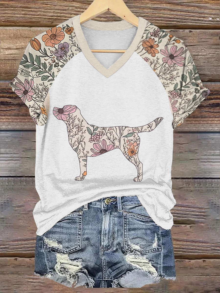 Women's Labrador Retriever Printed Casual T-Shirt
