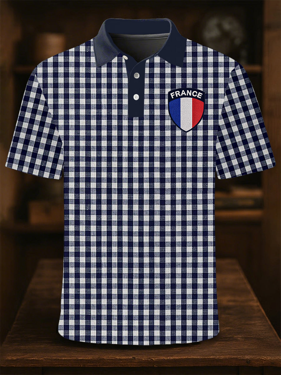 Chemise à manches courtes France Business Style pour homme