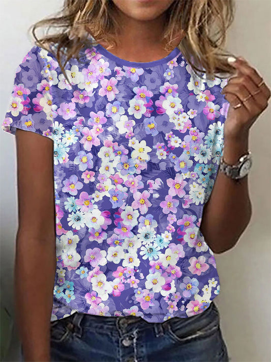Printed V-Neck Lapel Button Vintage Casual Long Sleeve Shirt