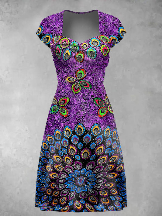 Women's Alzheimer Purple Floral Dress