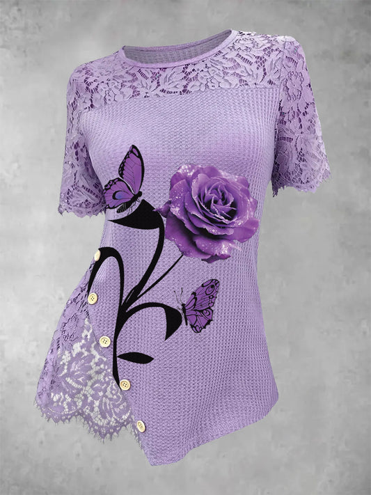 Women's Alzheimer's Lace Floral Top