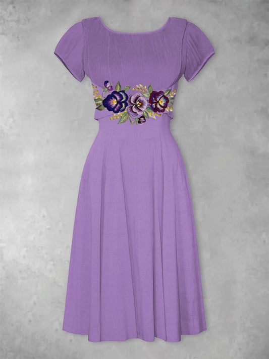 Women's Alzheimer's purple lace floral dress