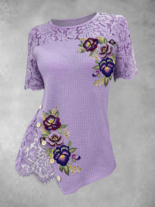 Women's Alzheimer's Lace Floral Top