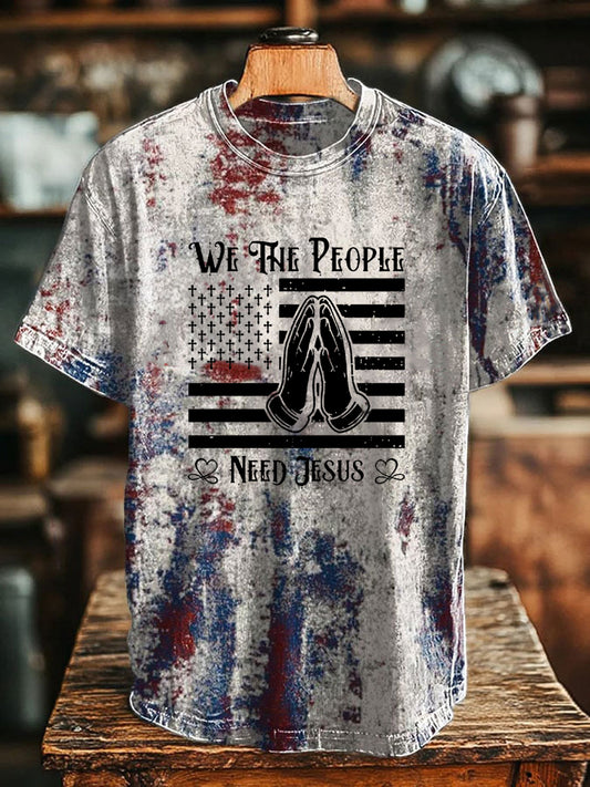 Men's We The People Need Jesus Printed T-Shirt