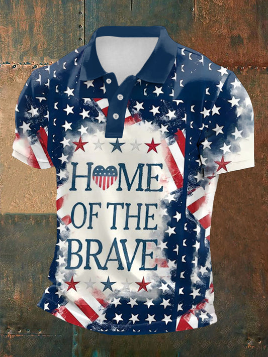 Men's home of the brave short sleeve polo shirt