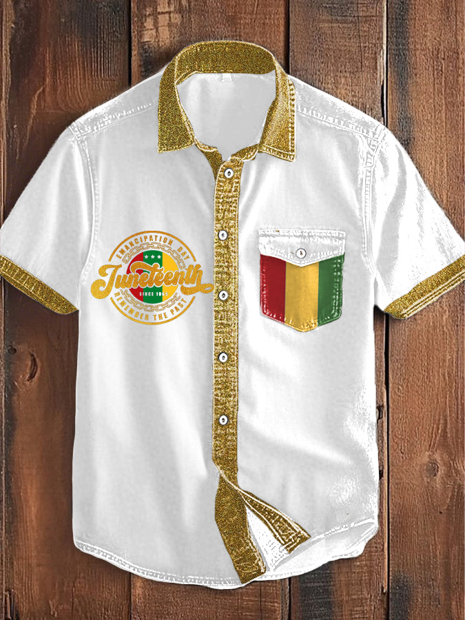 Men's Black History Juneteeth 1865 Printed Shirt