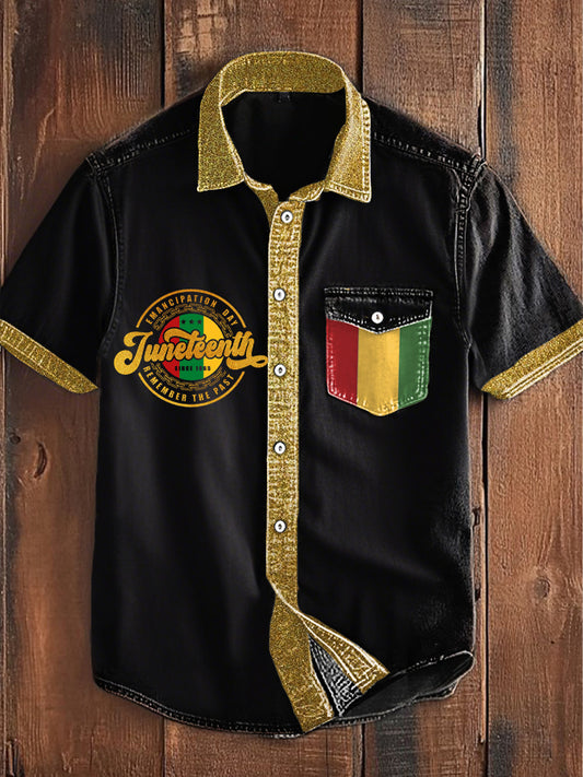Men's Black History Juneteeth 1865 Printed Shirt