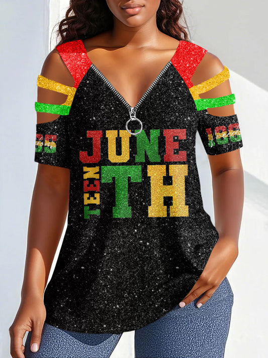 Women's Black History Juneteeth 1865 Printed Top