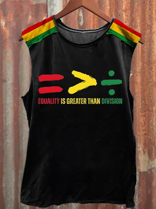 Men's Juneteenth 1865 Equality Is Greater Than Division Ptinted Racket Vest