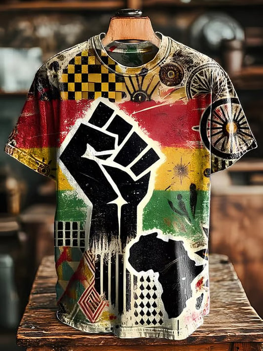 Men's Juneteenth 1865 Printed  Short Sleeve T-Shirt