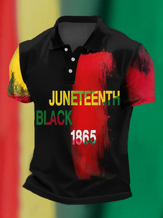 Men's Juneteenth 1865 Print Casual Polo