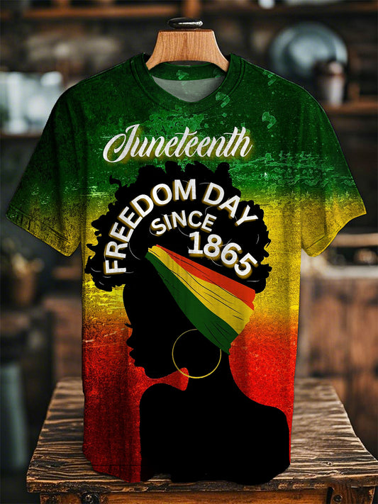 Unisex Freedom Day Since1865 Juneteenth Print Casual Tee