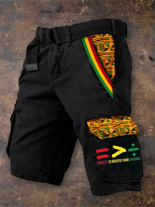 Men's Juneteenth 1865 Equality Is Greater Than Division Printed Pants Shorts