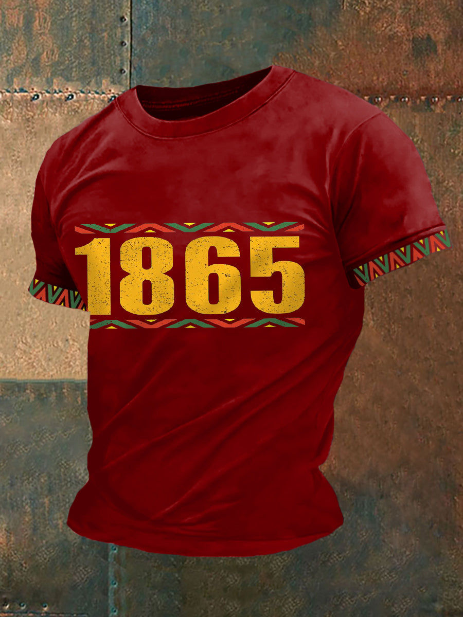 Men's Juneteenth 1865 Print Casual Tee