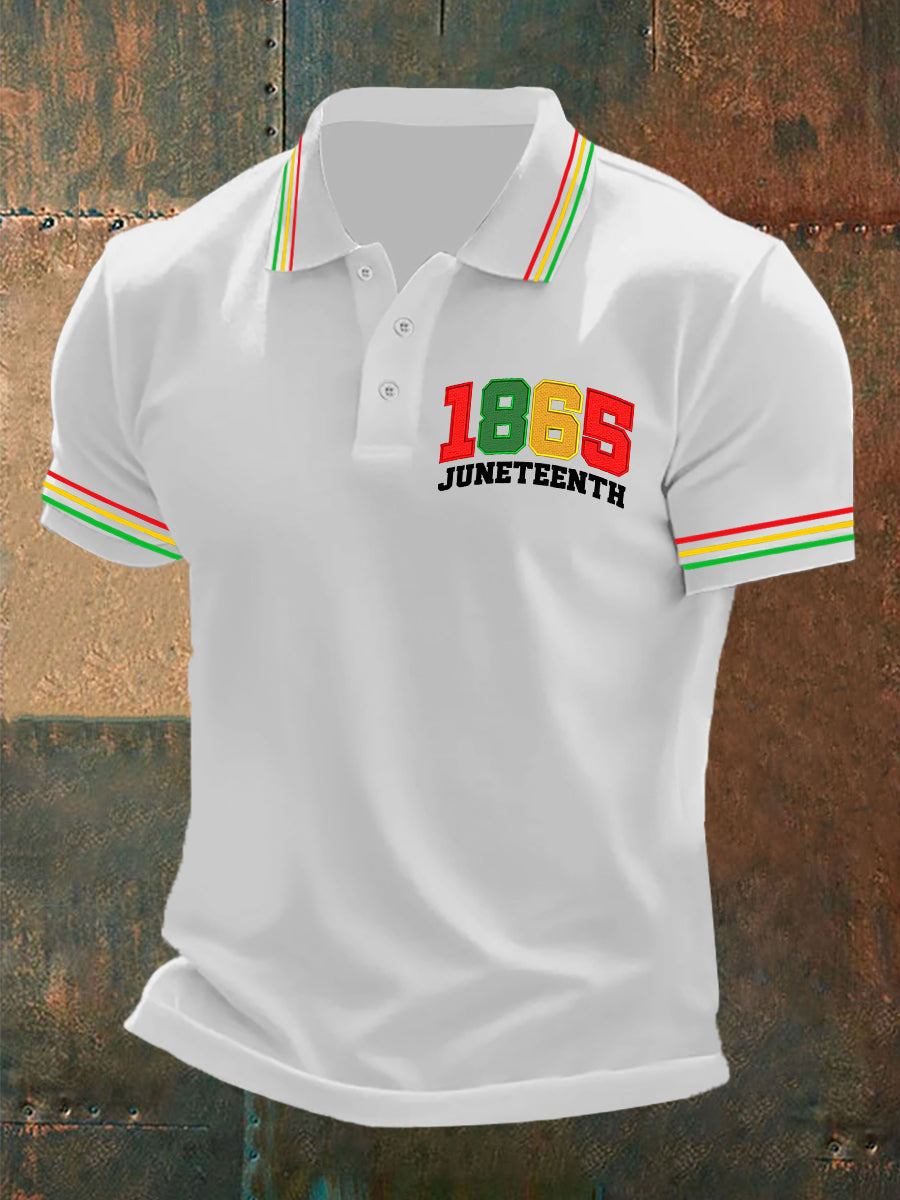 Men's Juneteenth 1865 Printed Short Sleeve POLO Shirt