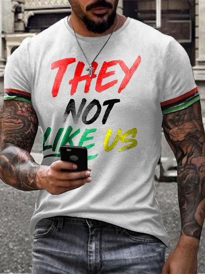 Men's Juneteeth Black History They Not Like Us Printed T-shirt