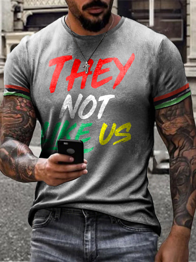 Men's Juneteeth Black History They Not Like Us Printed T-shirt