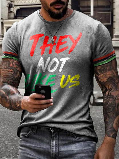 Men's Juneteeth Black History They Not Like Us Printed T-shirt