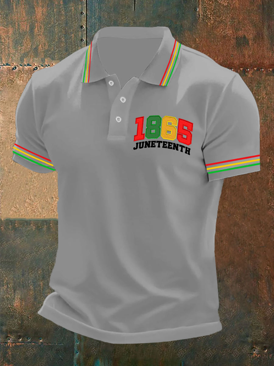 Men's Juneteenth 1865 Printed Short Sleeve POLO Shirt