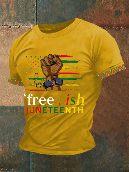 Men's Free-ish Juneteenth 1865 Print Casual Tee