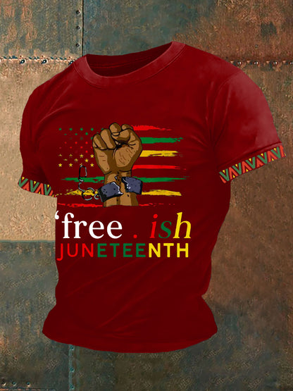 Men's Free-ish Juneteenth 1865 Print Casual Tee