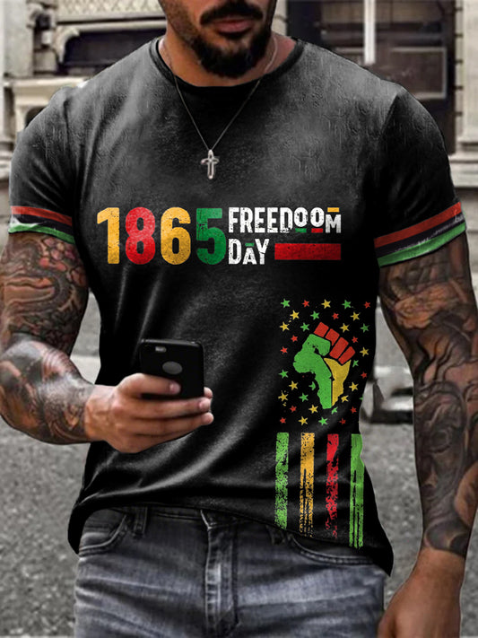 Men's Juneteeth Black History Printed T-shirt