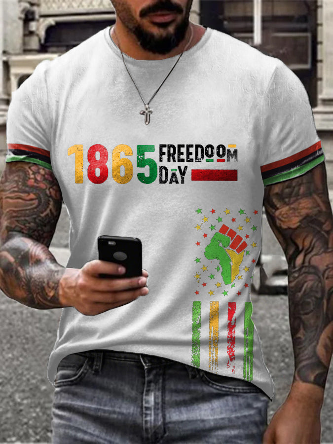 Men's Juneteeth Black History Printed T-shirt