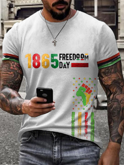 Men's Juneteeth Black History Printed T-shirt
