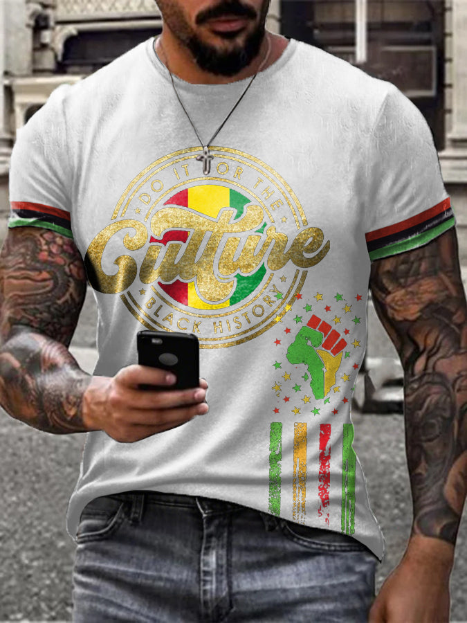 Men's Juneteeth Black History Printed T-shirt