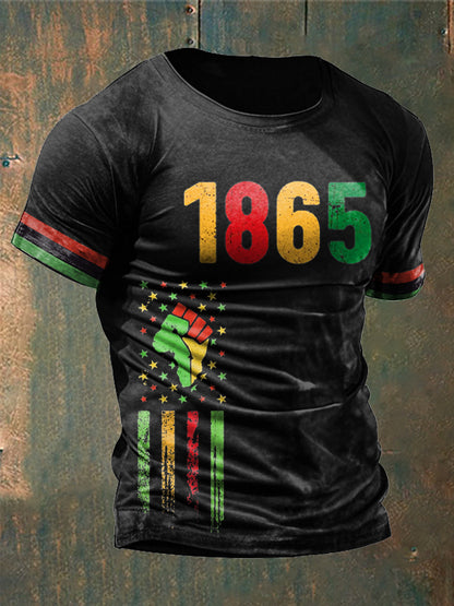 Men's Juneteeth Black History Printed T-shirt