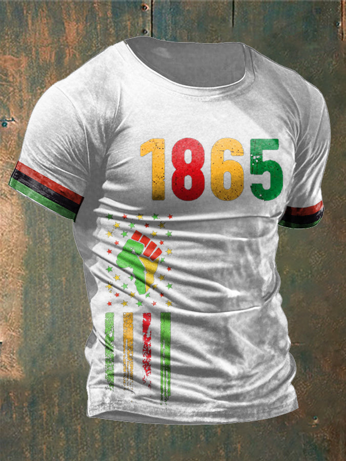 Men's Juneteeth Black History Printed T-shirt