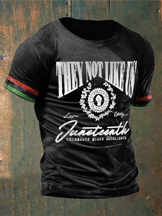 Men's Juneteeth Black History They Not Like Us Printed T-shirt