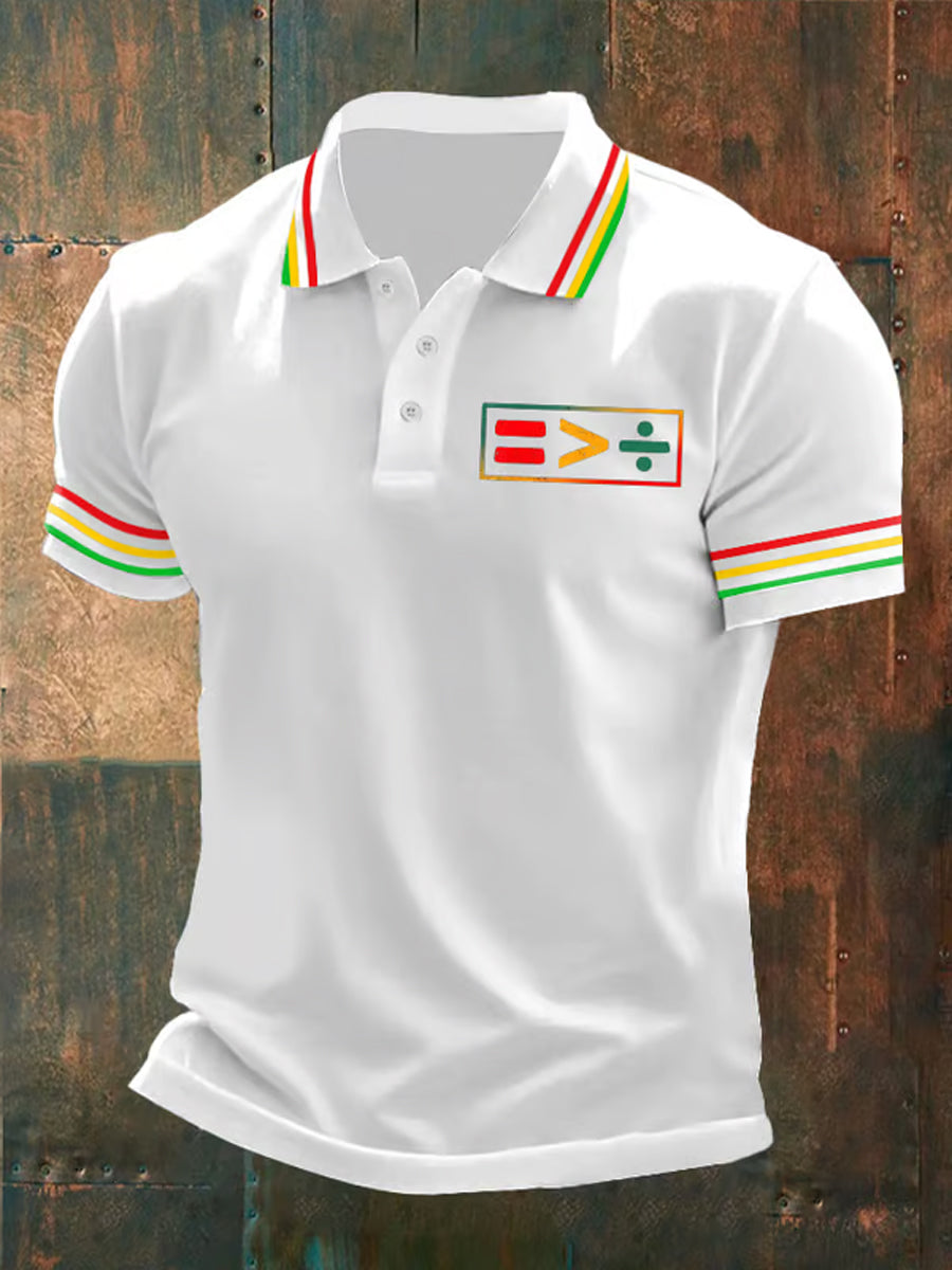 Men's Juneteenth Printed Casual Polo Shirt