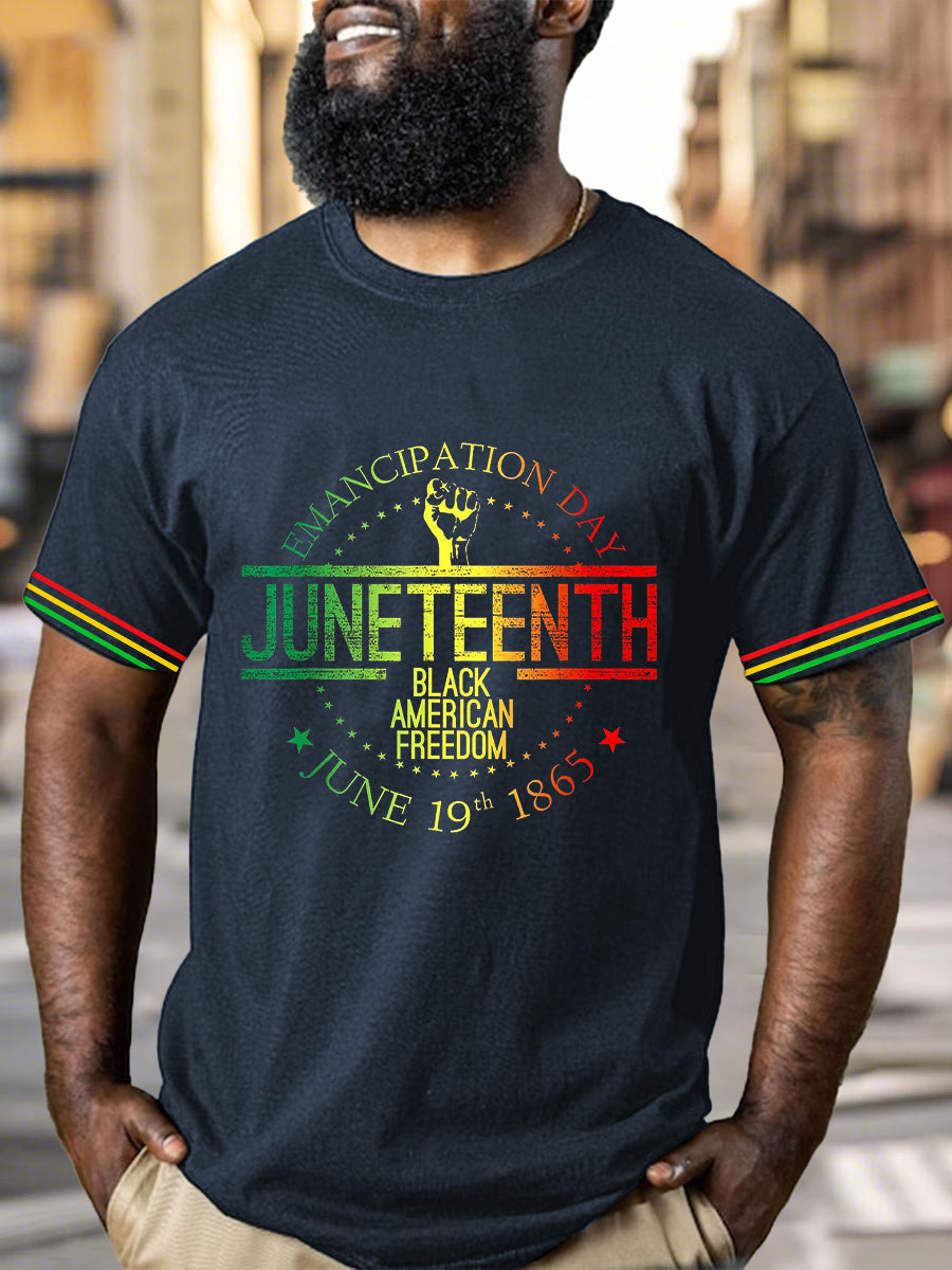 Men's Juneteenth 1865 Printed Crew Neck T-Shirt